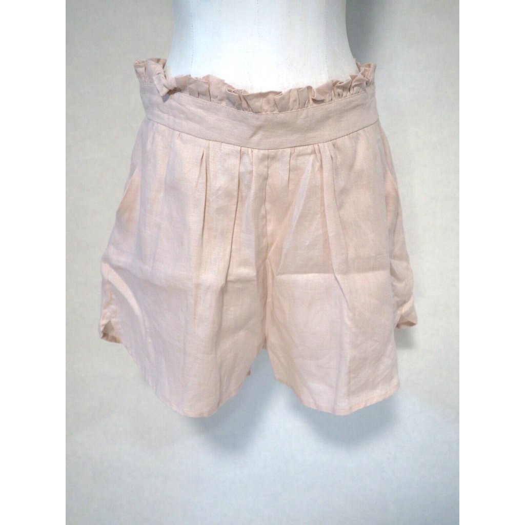 The Femm, Kaiya Rose Pink 100% Linen Shorts $265 Nwt! Us Size M